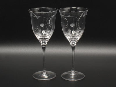 美品 WEDGWOOD ワイングラス 2点セット ペア ワイルドストロベリー クリスタル オープン ウエッジウッド