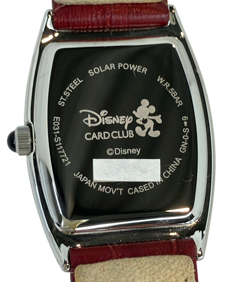 美品 Disney 腕時計 ミニーマウス ソーラー E031-S117721 レディース ディズニー