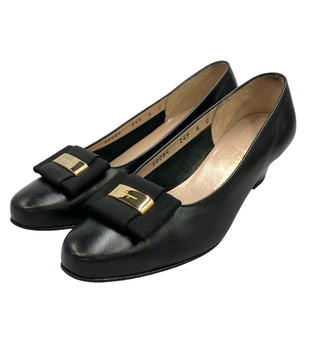 Salvatore Ferragamo ラウンドトゥパンプス DL 50084 249 レディース SIZE 6 サルヴァトーレフェラガモ