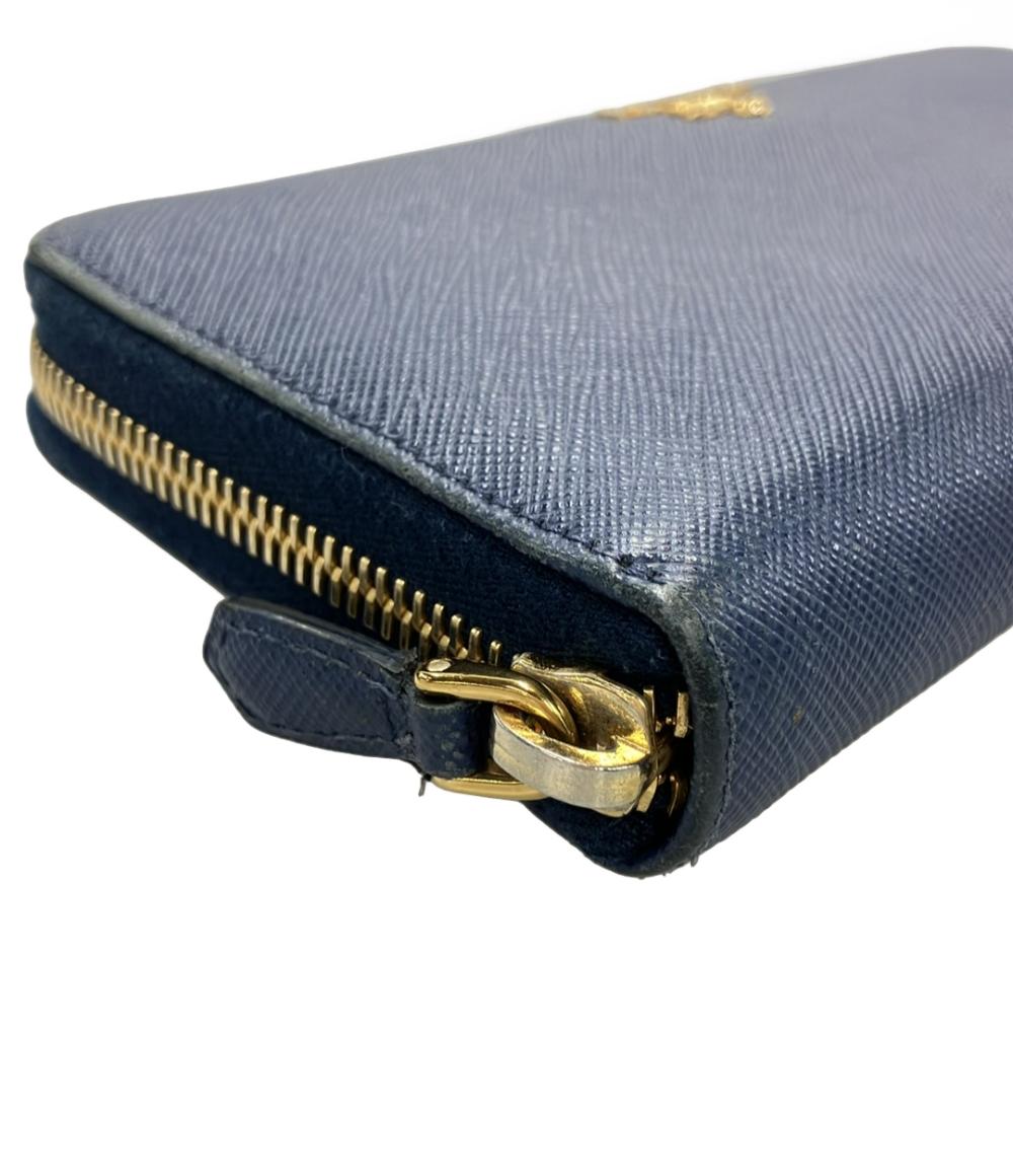 プラダ ラウンドファスナー長財布 サフィアーノ レザー 内側フラワー柄