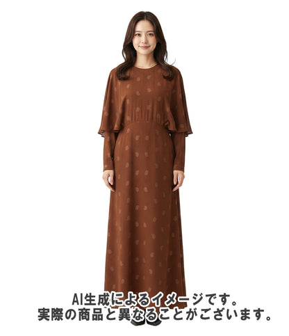 美品 Mame Kurogouchi 長袖 ペイズリージャガードクラシックドレス MM21PFDR708 レディース SIZE 1 (S) マメクロゴウチ