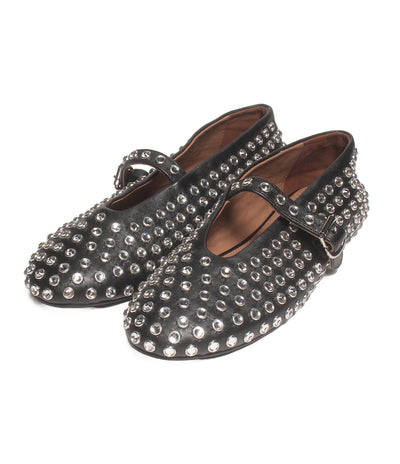 ALAIA バレエシューズ フラット ラインストーン レディース SIZE 38 アライア
