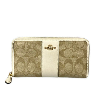 コーチ ラウンドファスナー長財布 シグネチャー レディース COACH