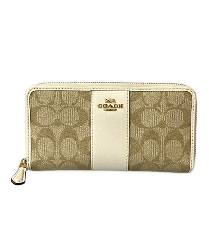 コーチ ラウンドファスナー長財布 シグネチャー レディース COACH