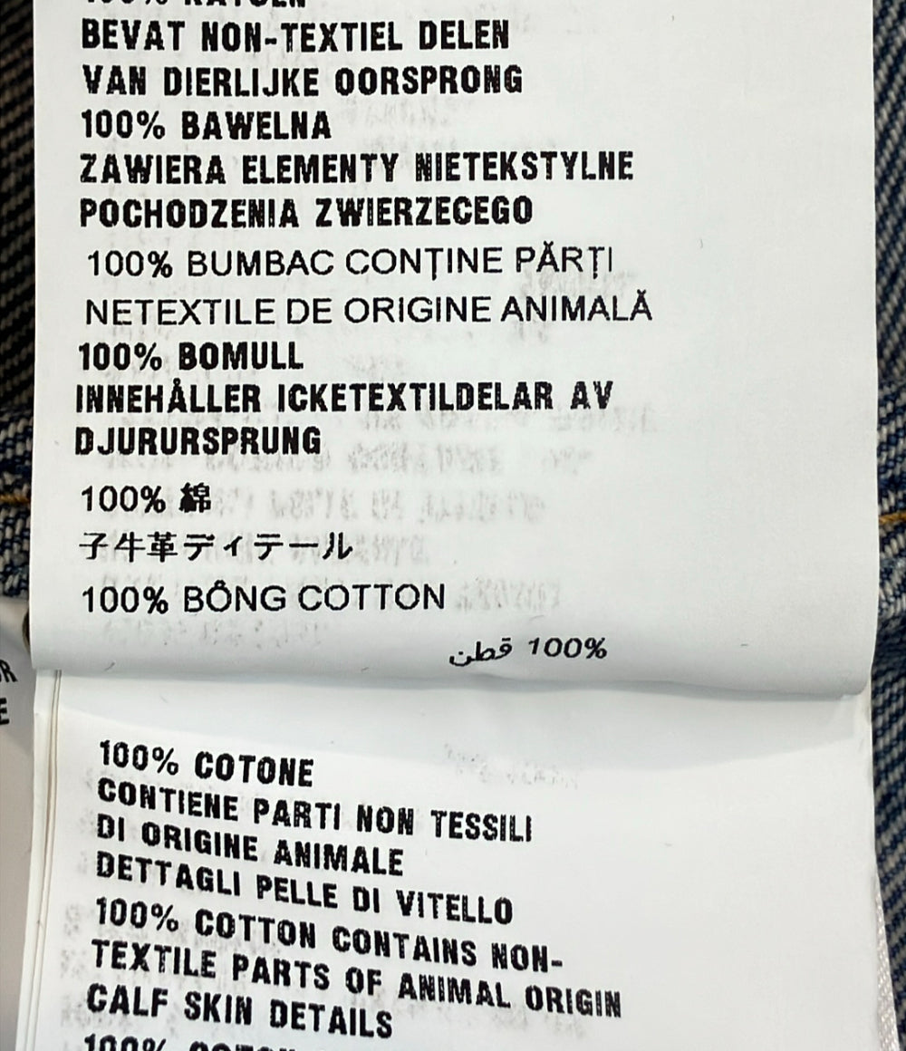 美品 PRADA 半袖デニムシャツ トライアングルプレート GEC067 メンズ SIZE L プラダ