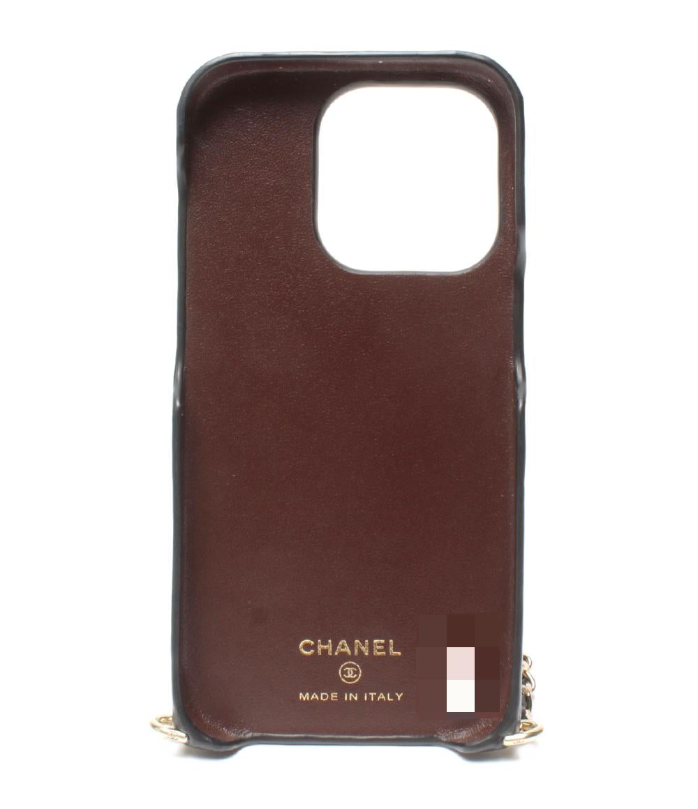 CHANEL iphoneケース チェーンショルダー付き iphone14pro ゴールド