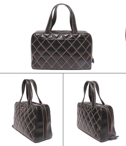訳あり CHANEL ハンドバッグ ゴールド金具 6番台 ワイルドステッチ レディース シャネル