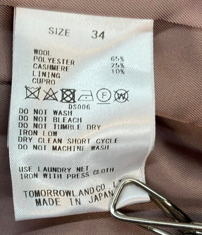 TOMORROWLAND ピーコート ウール カシミヤ グレンチェック柄 ショート 13-08-44-08303 レディース SIZE 34 (XS) トゥモローランド