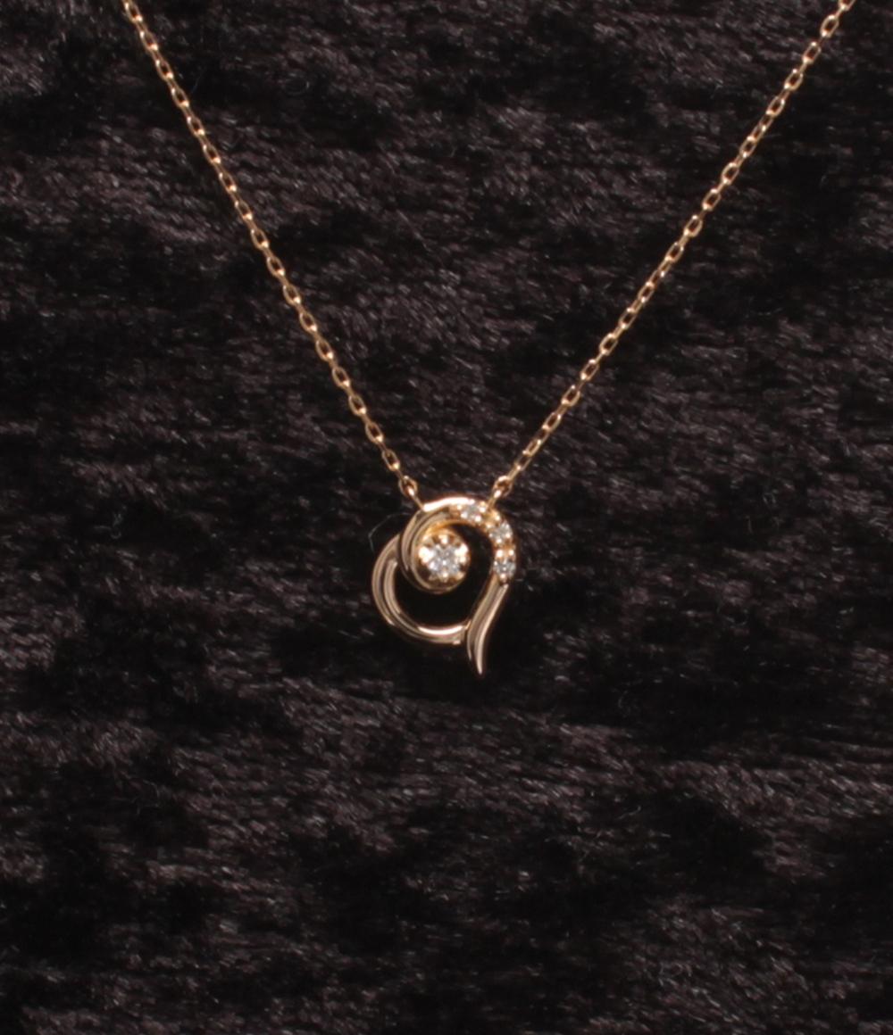 美品 VENDOME AOYAMA ネックレス K18 ダイヤ ルビー リバーシブル ハートモチーフ レディース ヴァンドームアオヤマ