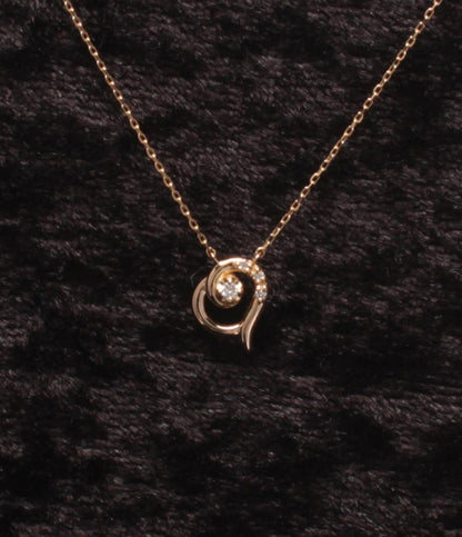 美品 VENDOME AOYAMA ネックレス K18 ダイヤ ルビー リバーシブル ハートモチーフ レディース ヴァンドームアオヤマ