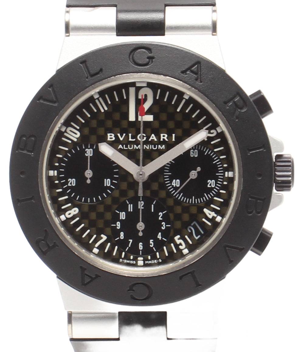 BVLGARI 腕時計 アルミニウム クロノグラフ 自動巻き ブラック AC38TA メンズ ブルガリ