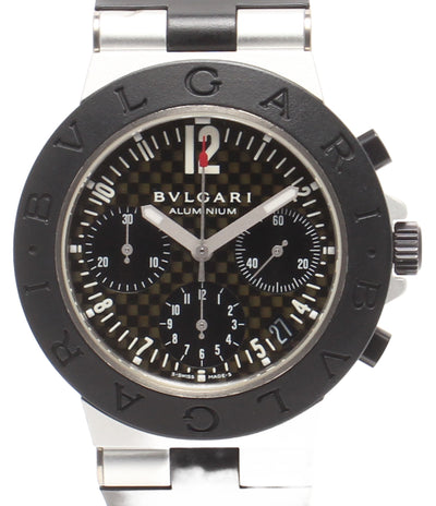 BVLGARI 腕時計 アルミニウム クロノグラフ 自動巻き ブラック AC38TA メンズ ブルガリ