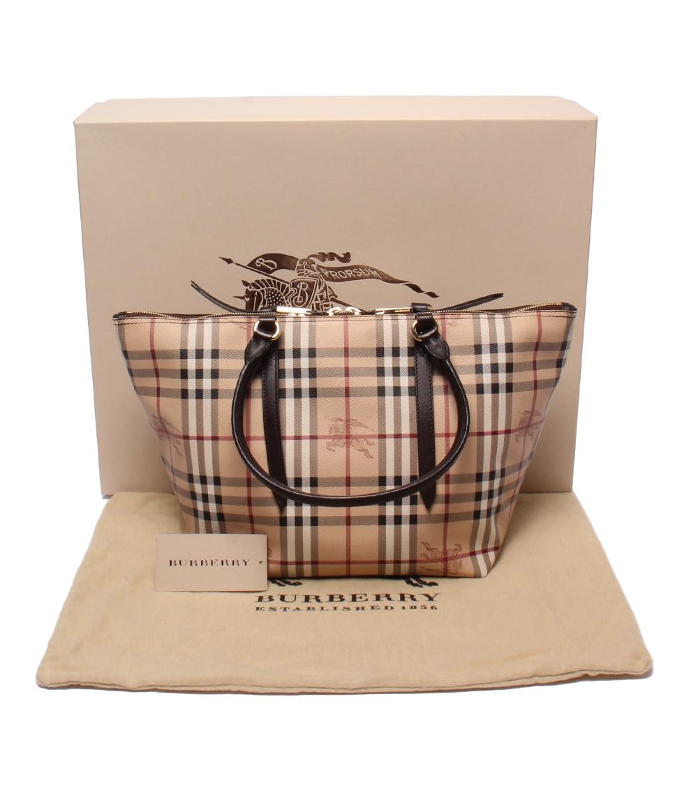 美品 BURBERRY ハンドバッグ トートバッグ ヘイマーケット レディース バーバリー