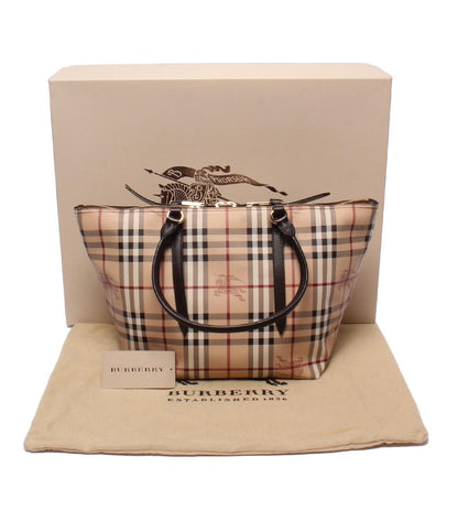 美品 BURBERRY ハンドバッグ トートバッグ ヘイマーケット レディース バーバリー