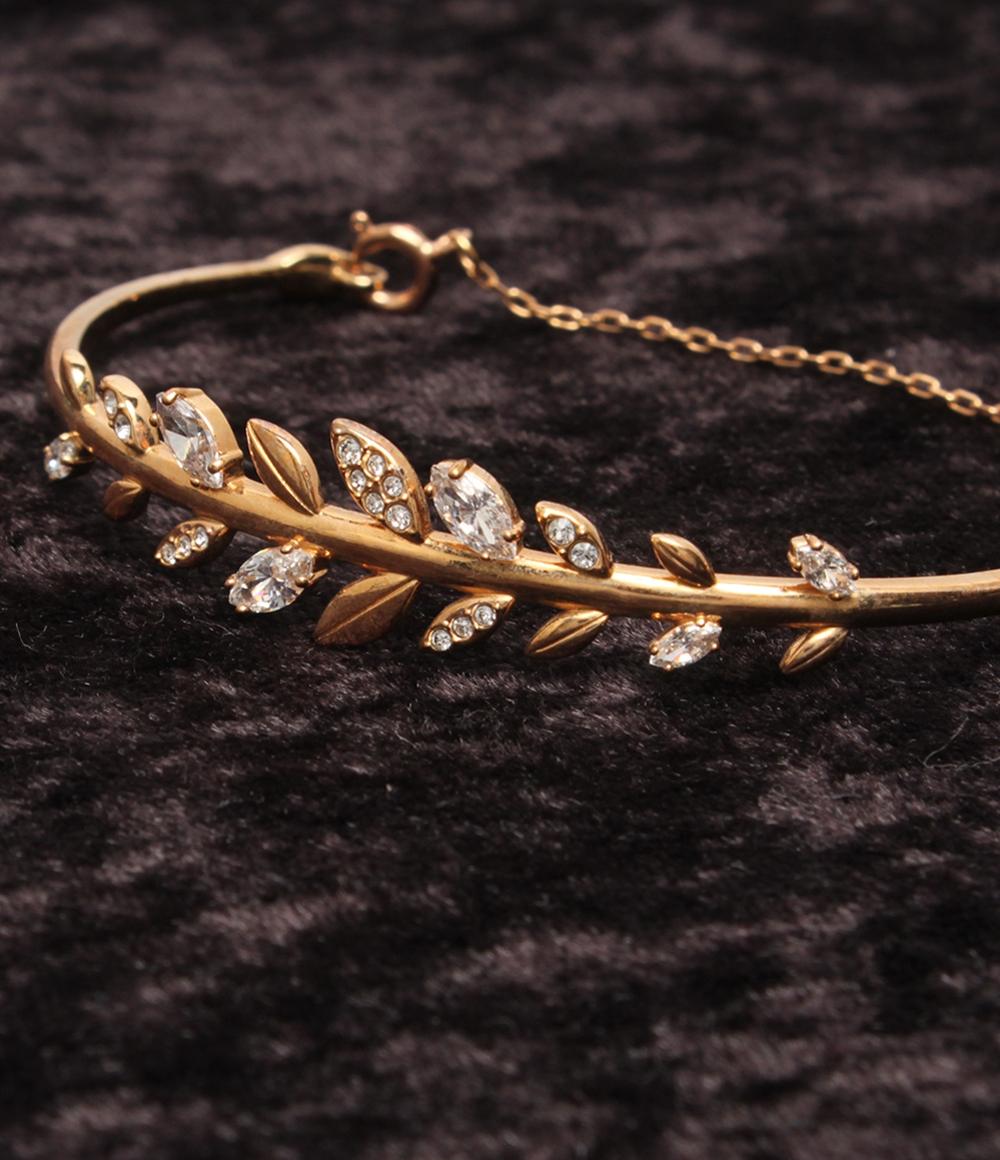 SWAROVSKI バングル リーフモチーフ レディース スワロフスキー