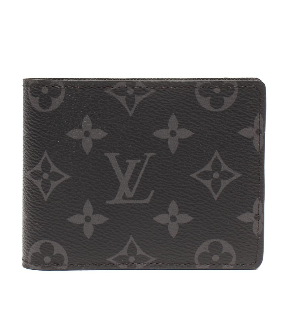 美品 LOUIS VUITTON 二つ折り財布 ポルトフォイユ･ミュルティプル モノグラムエクリプス M61695 メンズ ルイ・ヴィトン