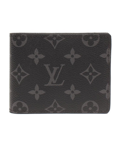 美品 LOUIS VUITTON 二つ折り財布 ポルトフォイユ･ミュルティプル モノグラムエクリプス M61695 メンズ ルイ・ヴィトン