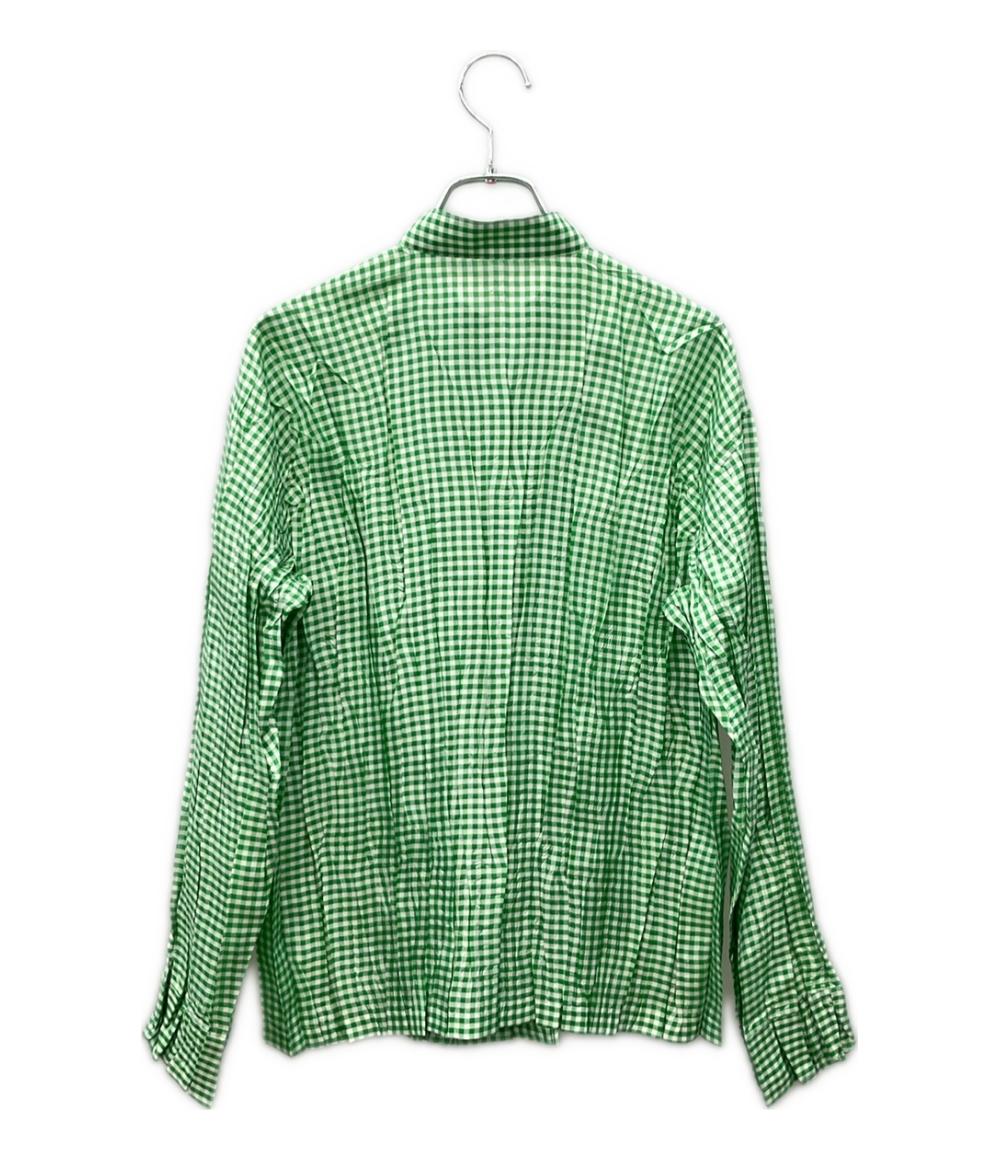 美品 プリーツプリーズ 長袖ブラウス ギンガムチェック柄 レディース SIZE 3 (L) PLEATS PLEASE