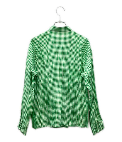 美品 プリーツプリーズ 長袖ブラウス ギンガムチェック柄 レディース SIZE 3 (L) PLEATS PLEASE