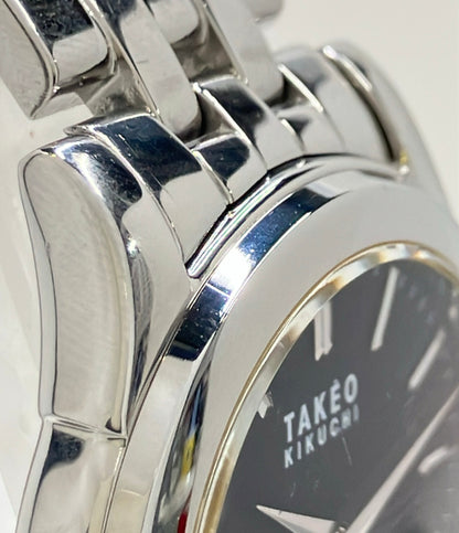 TAKEO KIKUCHI 腕時計 クオーツ ブラック TK-2025 メンズ タケオキクチ