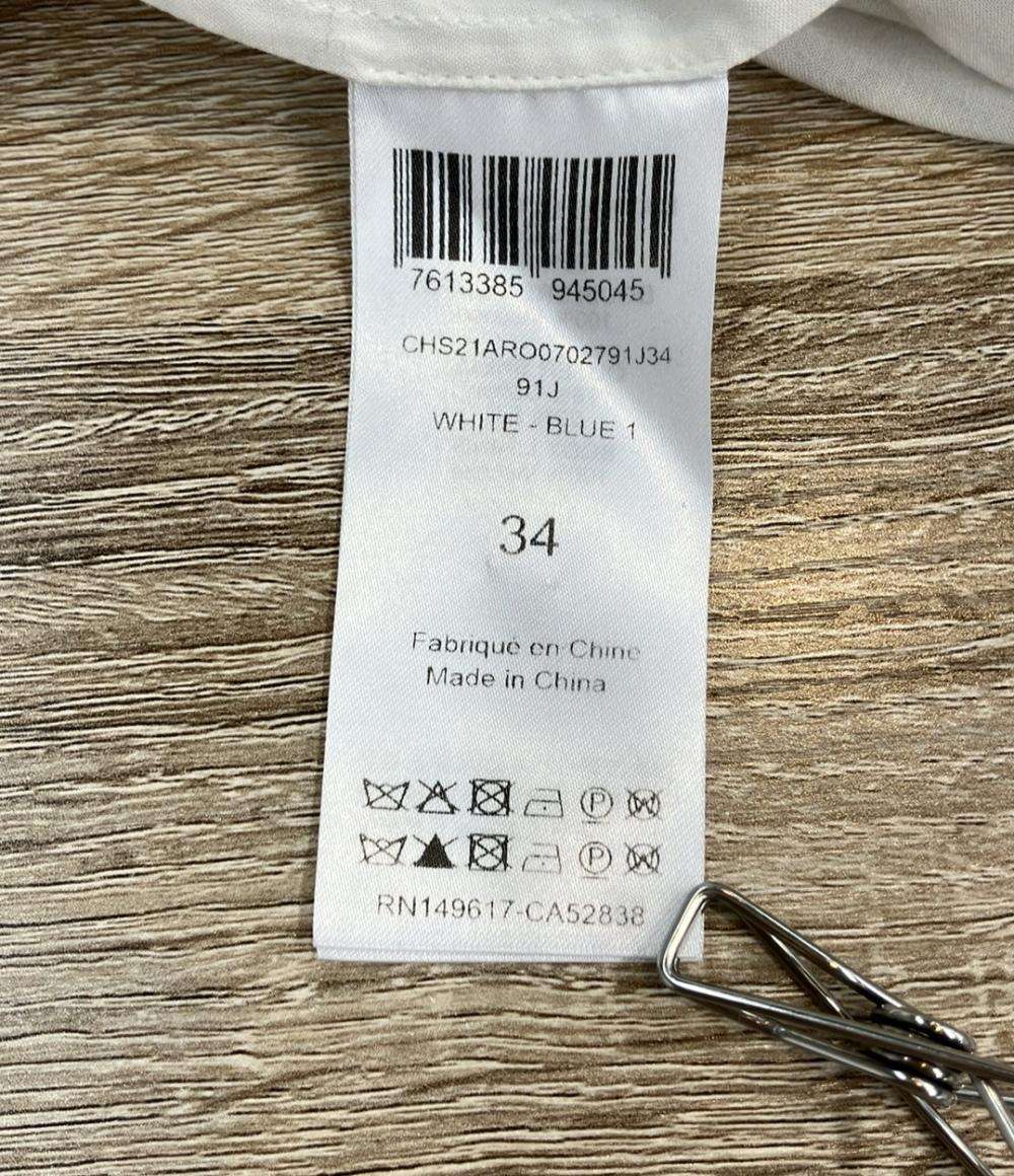 SEE BY CHLOE 長袖ワンピース プリントコットンとシルク混紡クレポンミディドレス CHS21AR00702791J34 レディース SIZE 34 (XS) シーバイクロエ