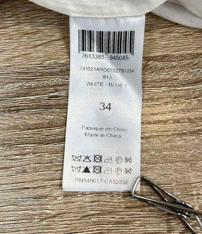 SEE BY CHLOE 長袖ワンピース プリントコットンとシルク混紡クレポンミディドレス CHS21AR00702791J34 レディース SIZE 34 (XS) シーバイクロエ