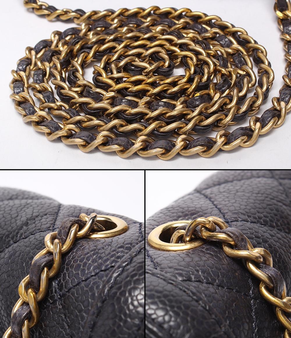 CHANEL チェーンショルダーバッグ シングルチェーン シングルフラップ ミニマトラッセ キャビアスキン 21番台 レディース シャネル