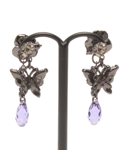 美品 ANNA SUI ピアス バタフライモチーフ フラワーモチーフ レディース アナスイ