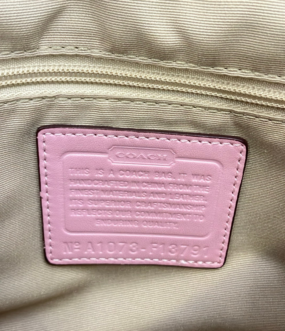 美品 COACH ショルダーバッグ 斜め掛け リボン シグネチャー F13791 レディース コーチ