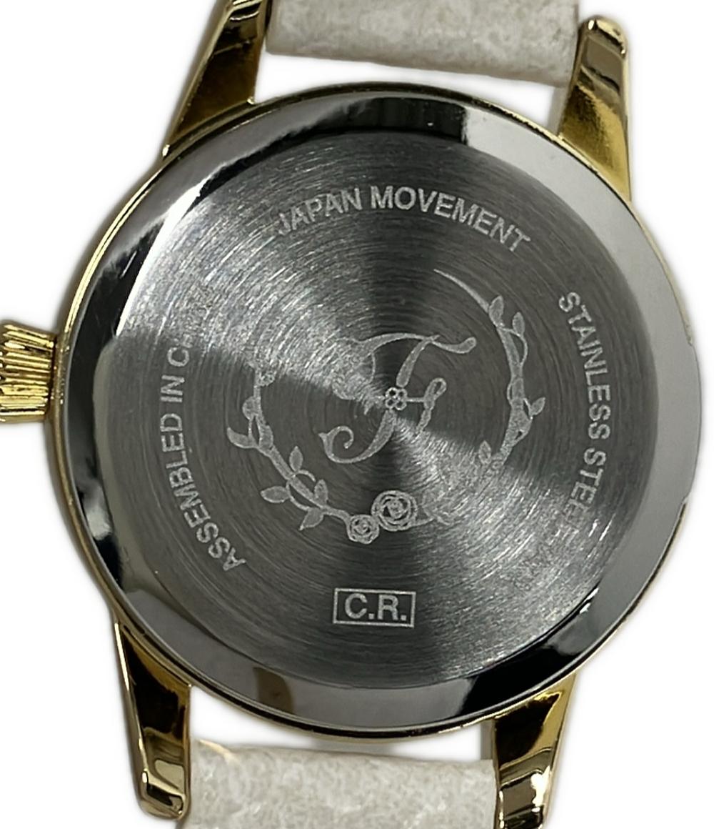 美品 Maison de FLEUR ぬ 腕時計 クオーツ ホワイト レディース メゾンドフルール