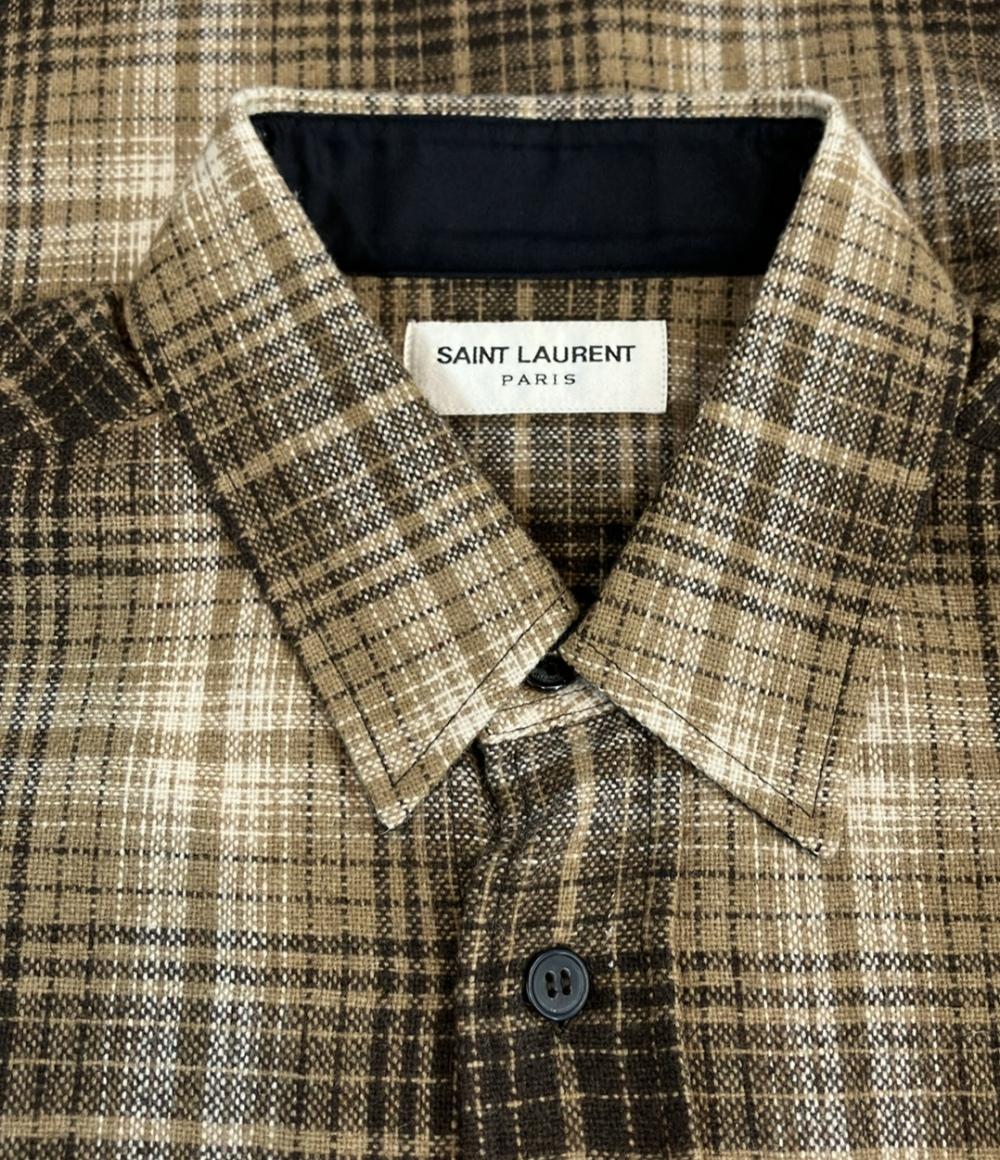 SAINT LAURENT 長袖 チェック シャツ 326821 Y613B メンズ SIZE S サンローラン