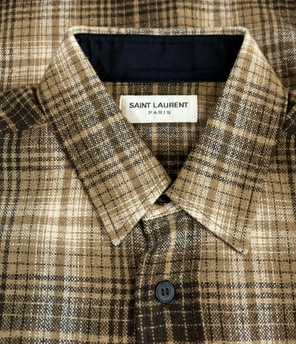 SAINT LAURENT 長袖 チェック シャツ 326821 Y613B メンズ SIZE S サンローラン