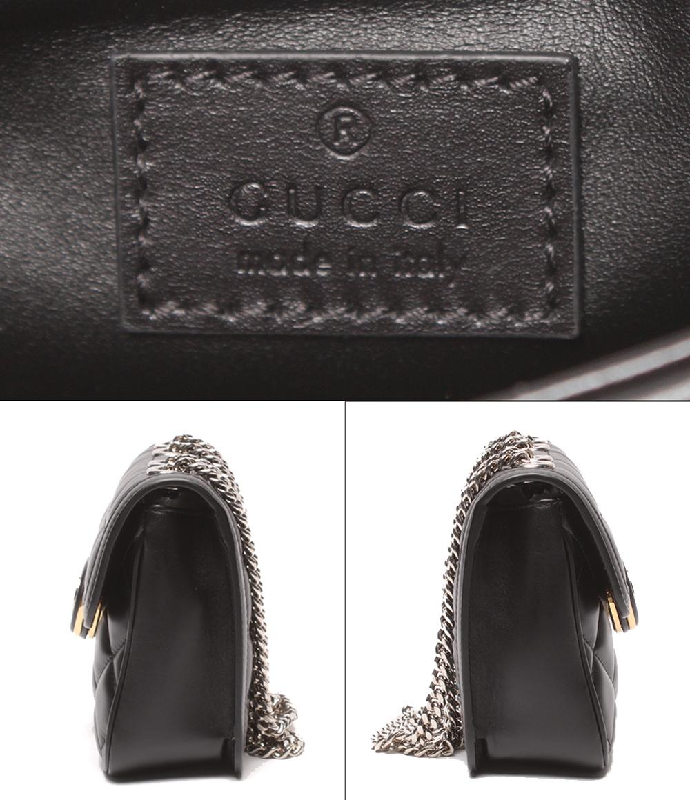 美品 GUCCI チェーンショルダーバッグ 肩掛け デコ ミニ キルティング