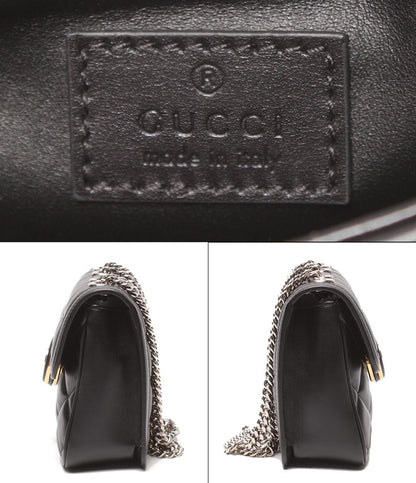 美品 GUCCI チェーンショルダーバッグ 肩掛け デコ ミニ キルティング 741457 480028 レディース グッチ