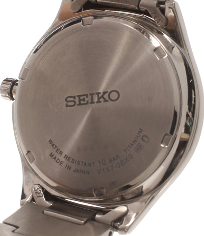 SEIKO 腕時計 ソーラー ブラック V157-0BX0 メンズ セイコー