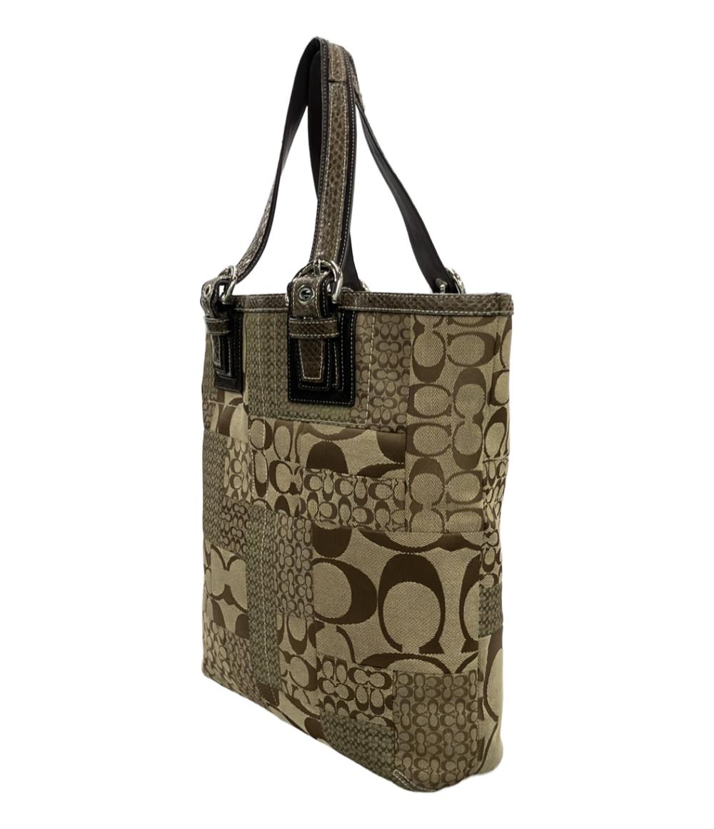 COACH トートバッグ パッチワーク ナイロン キャンバス シグネチャー 10089 レディース コーチ