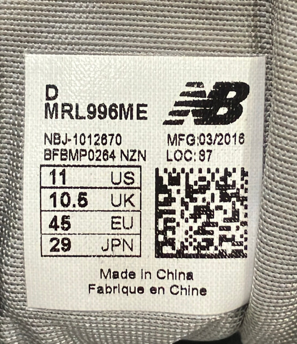NEW BALANCE ローカットスニーカー MRL996ME メンズ SIZE 29.0