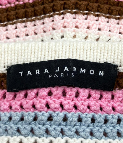 美品 タラジャーモン 半袖ニットカーディガン レディース TARA JARMON