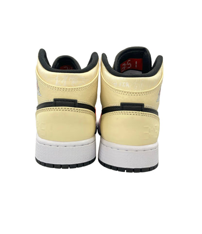 美品 NIKE ミドルカットスニーカー エアジョーダン1 ミッド SS GS DV7012-100 キッズ SIZE 22.5 (M) ナイキ