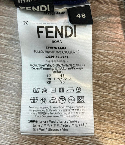 FENDI ニット セーター 長袖 クールネック ネイビーブルー FZY026 AAUA メンズ SIZE 48 (L) フェンディ