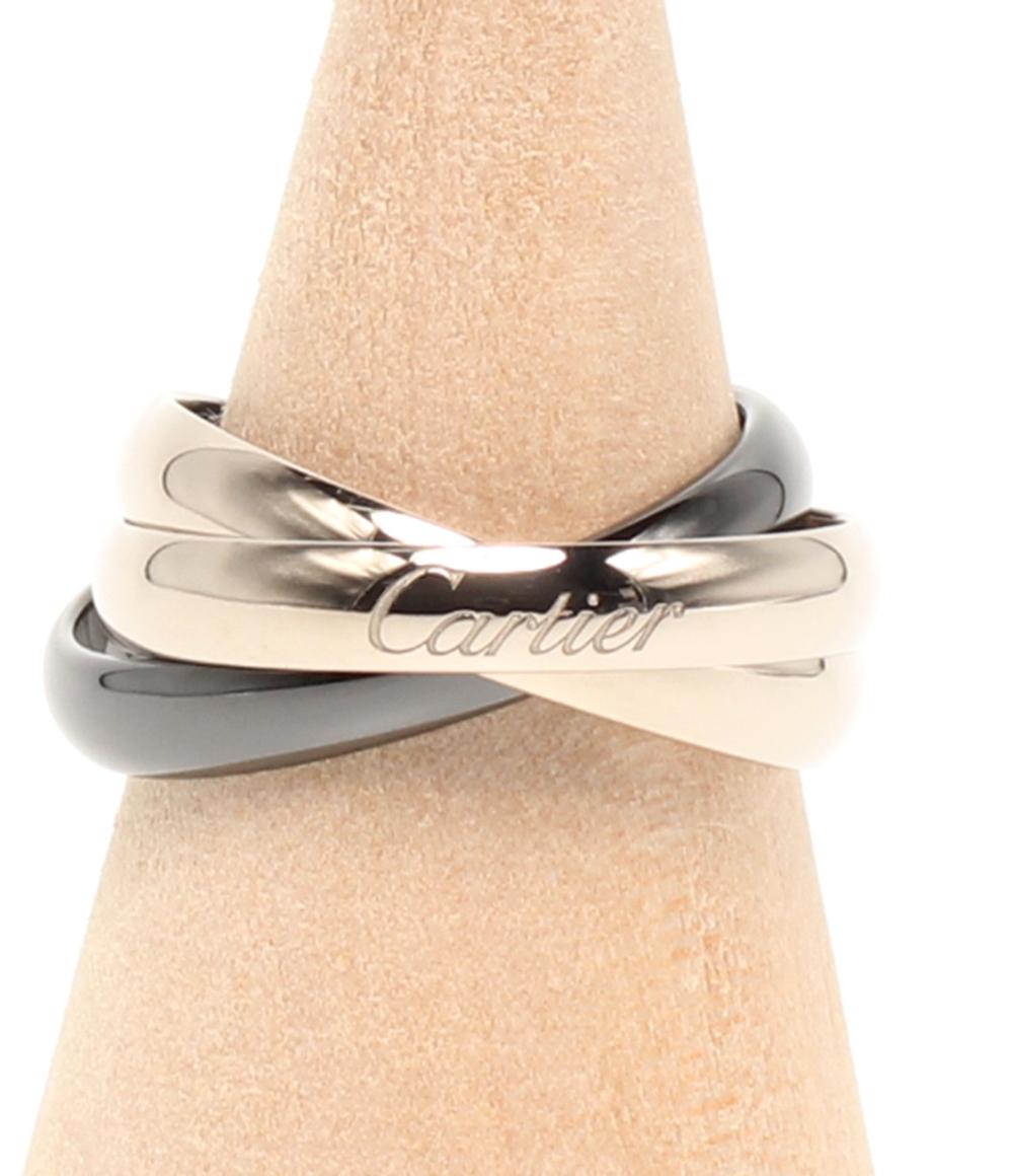 美品 Cartier リング 指輪 K18 トリニティ ブラックセラミック レディース SIZE 14号 カルティエ