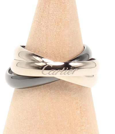 美品 Cartier リング 指輪 K18 トリニティ ブラックセラミック レディース SIZE 14号 カルティエ