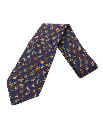 サルヴァトーレフェラガモ ネクタイ シルク100％ 動物柄 Salvatore Ferragamo
