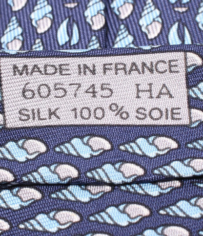 美品 エルメス ネクタイ シルク100％ 貝柄 メンズ HERMES