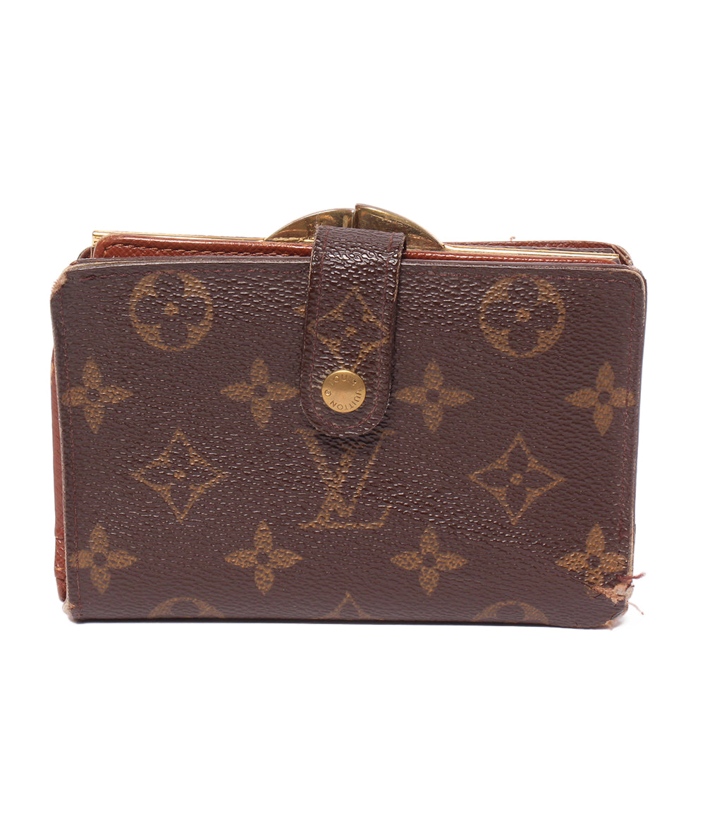 訳あり LOUIS VUITTON 二つ折り財布 がま口 ポルトフォイユ ヴィエノワ モノグラム M61673 レディース ルイ・ヴィトン