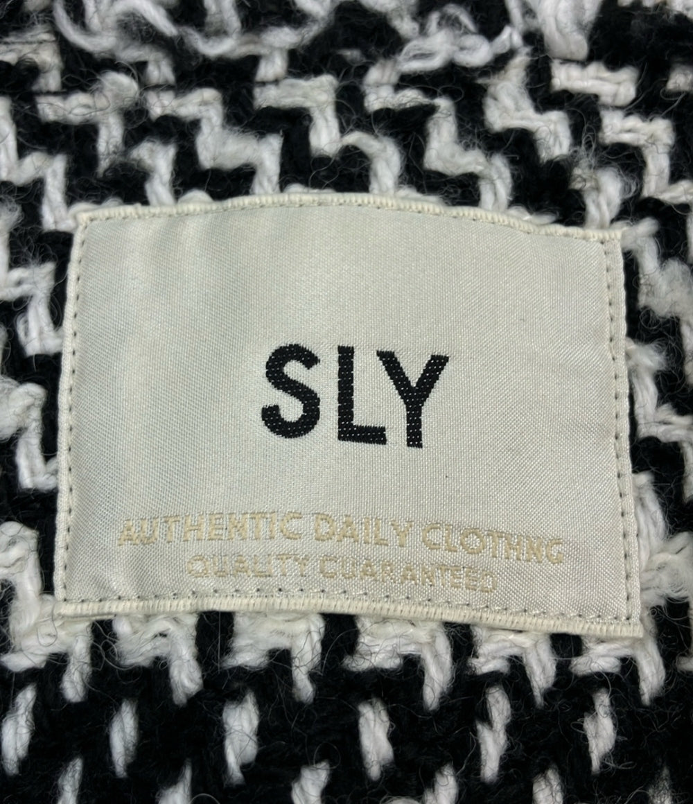 SLY ツイードジャケット 21AW TWEED PATTERN NO COLLAR ジャケット 030EAP30-1030 レディース SIZE FREE (M) スライ