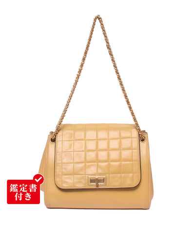 CHANEL チェーンショルダーバッグ 肩掛け ゴールド金具 6番台 チョコバー 2.55 レディース シャネル