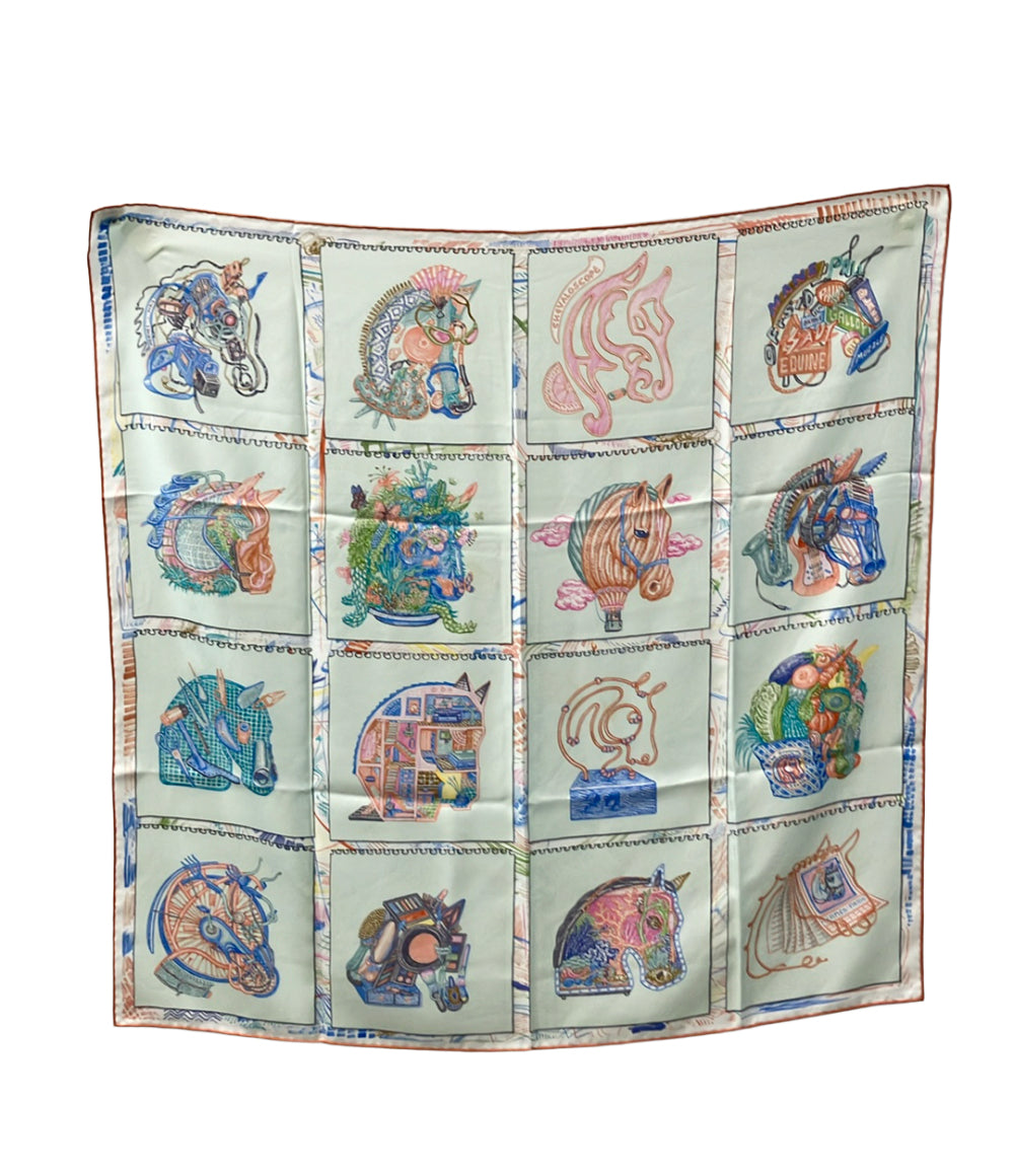 HERMES スカーフ シルク100% カレ90 Chevaloscope レディース エルメス