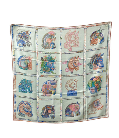 HERMES スカーフ シルク100% カレ90 Chevaloscope レディース エルメス