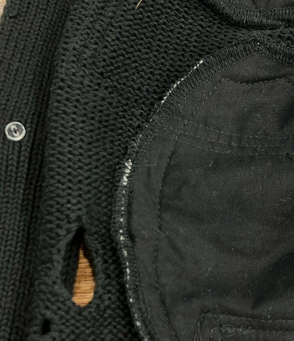 COMME des GARCONS 長袖カーディガン パッチワーク ダメージ加工 WO-N007 メンズ SIZE M コムデギャルソン